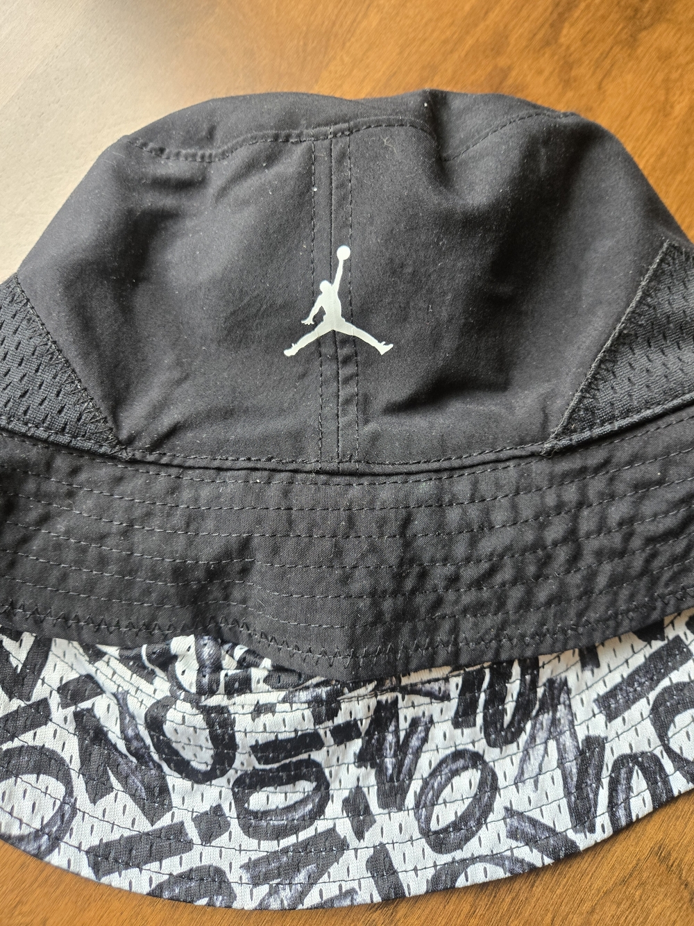 Jordan Jumpman Reversible Bucket Hat Black White Logo Mesh Vent Athletic